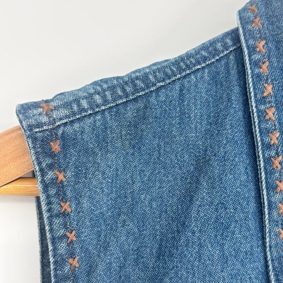 Life Style Denim Sequin Tropical Monkey Vest Size M - Picture 8 of 8